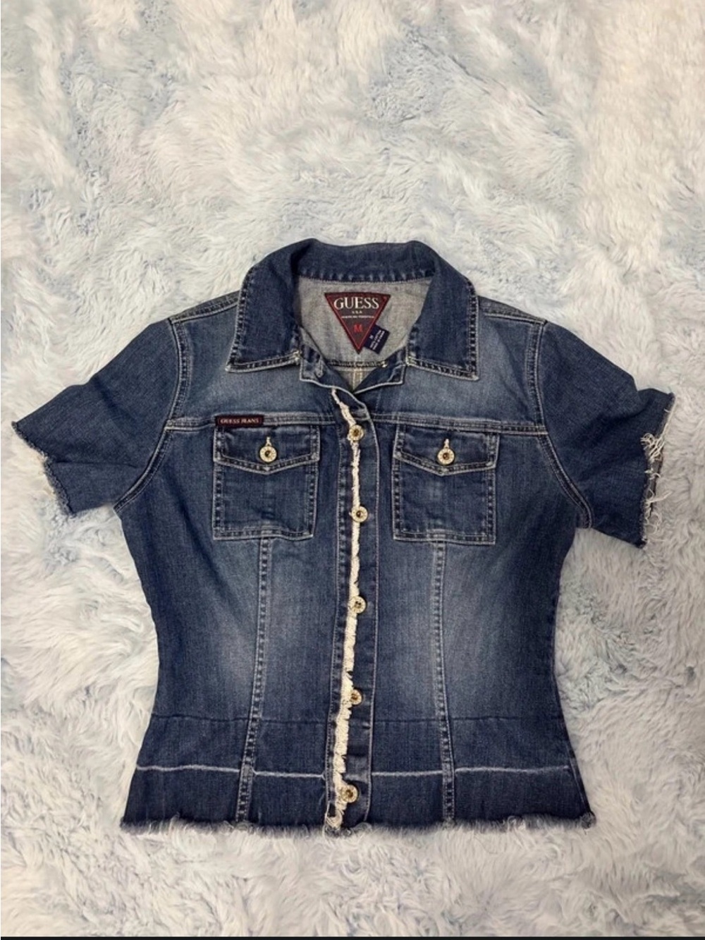 GUESS Denim Short Sleeve top Size Medium